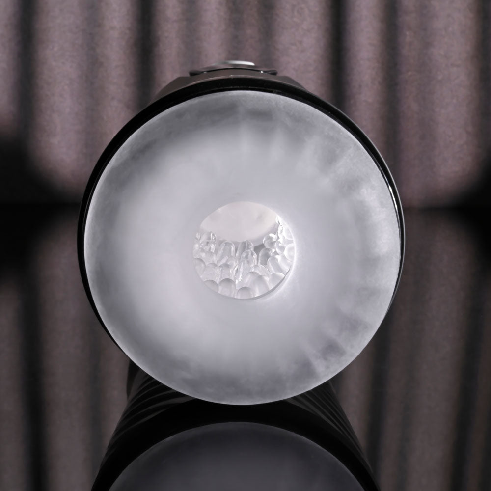 Playboy Pleasure WHIRLWIND - Clear USB Rechargeable Thrusting and Spinning Auto Stroker - silkandsin