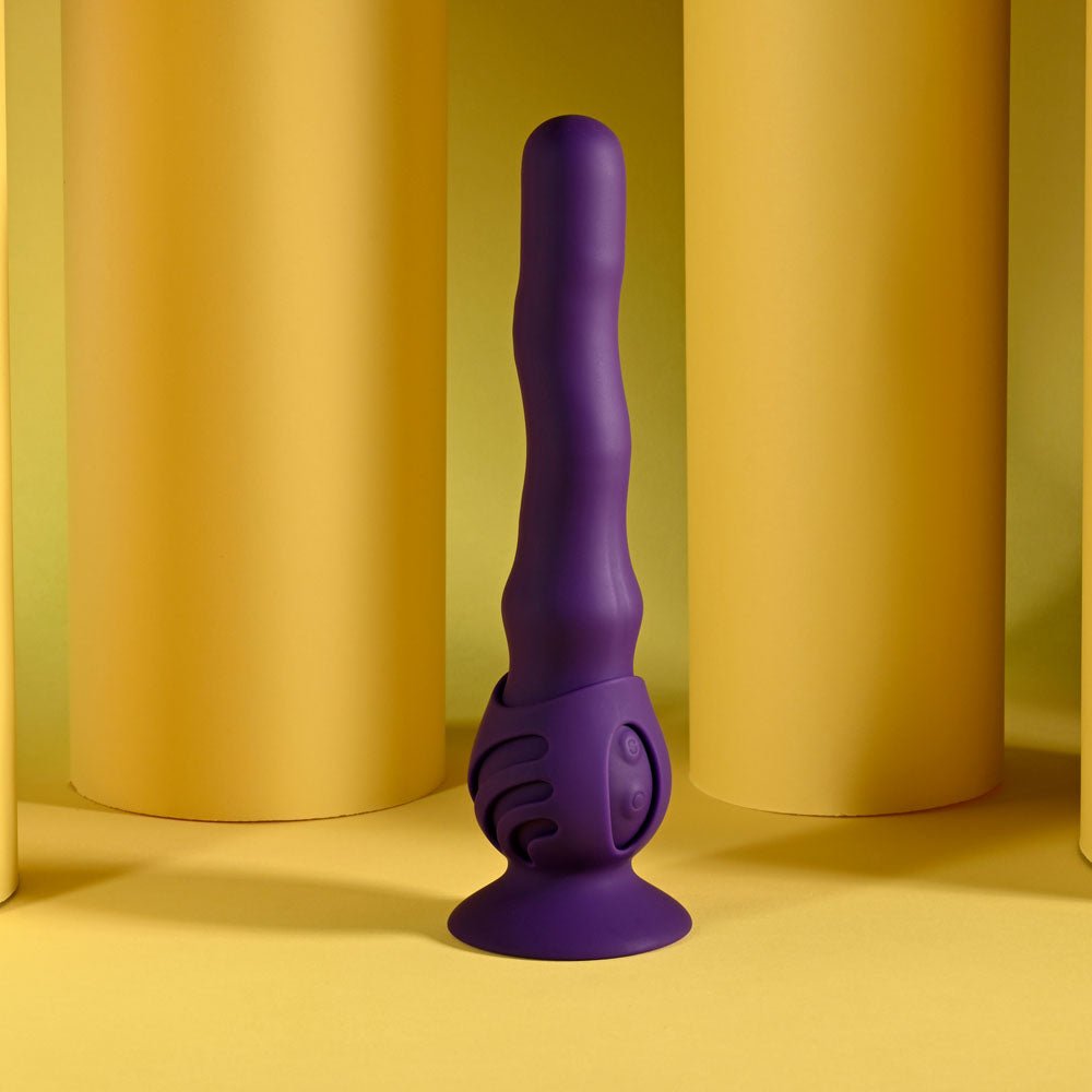 Playboy Pleasure WIGGLE IT - Purple 23.9 cm USB Rechargeable Wiggling Vibrator - silkandsin