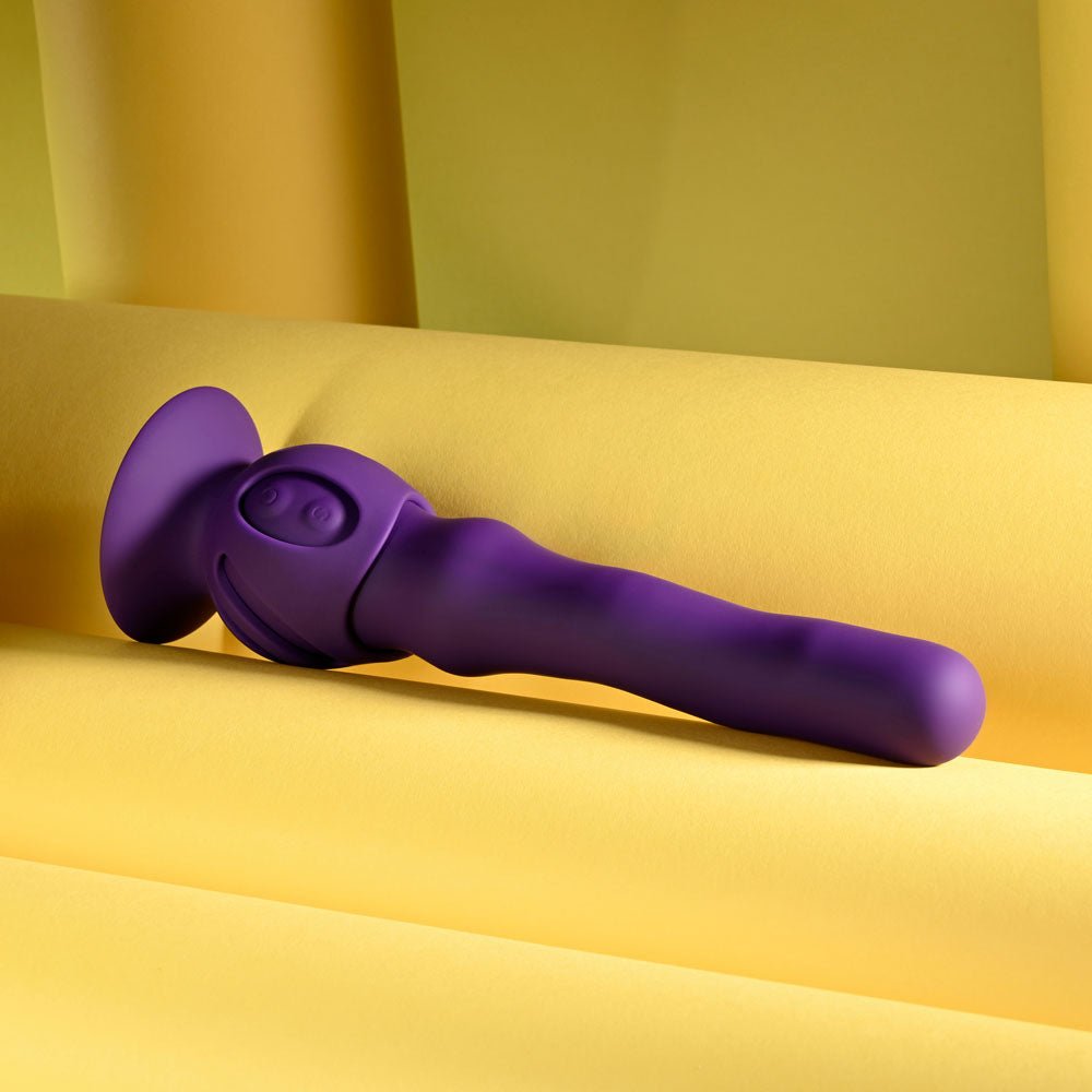 Playboy Pleasure WIGGLE IT - Purple 23.9 cm USB Rechargeable Wiggling Vibrator - silkandsin