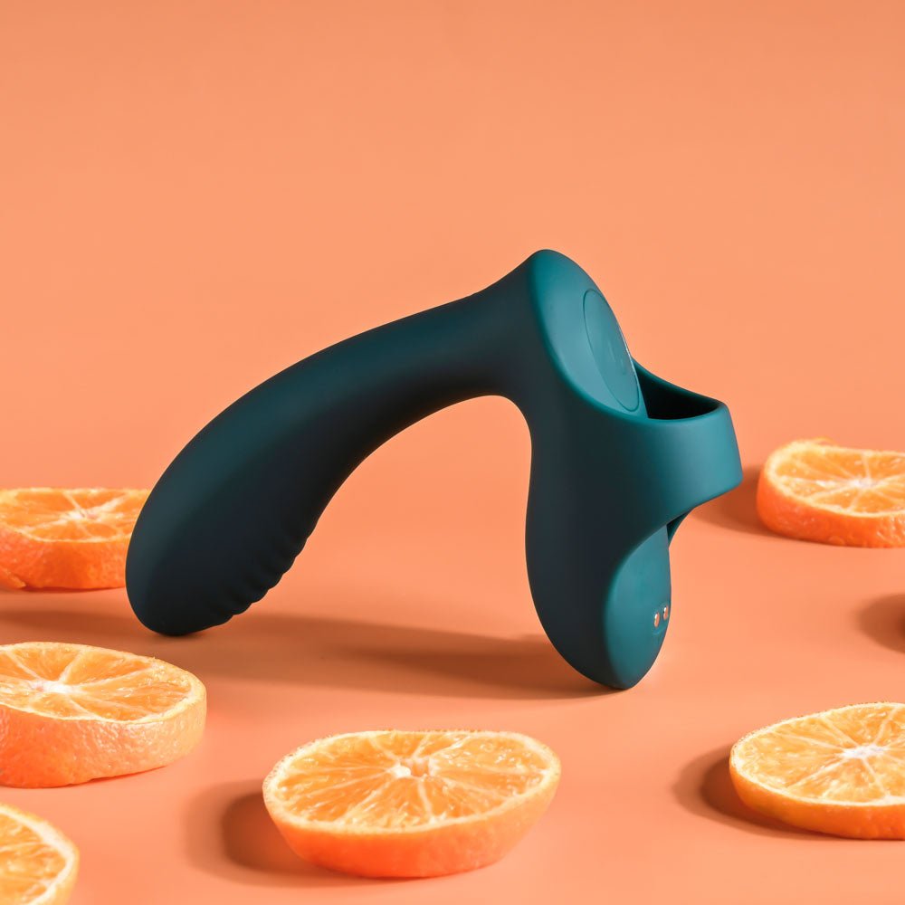 Playboy Pleasure WRAPPED AROUND YOUR FINGER - Green USB Rechargeable Finger Stimulator - silkandsin