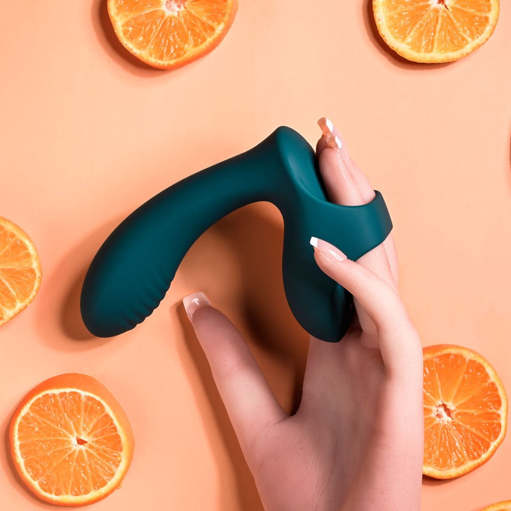 Playboy Pleasure WRAPPED AROUND YOUR FINGER - Green USB Rechargeable Finger Stimulator - silkandsin
