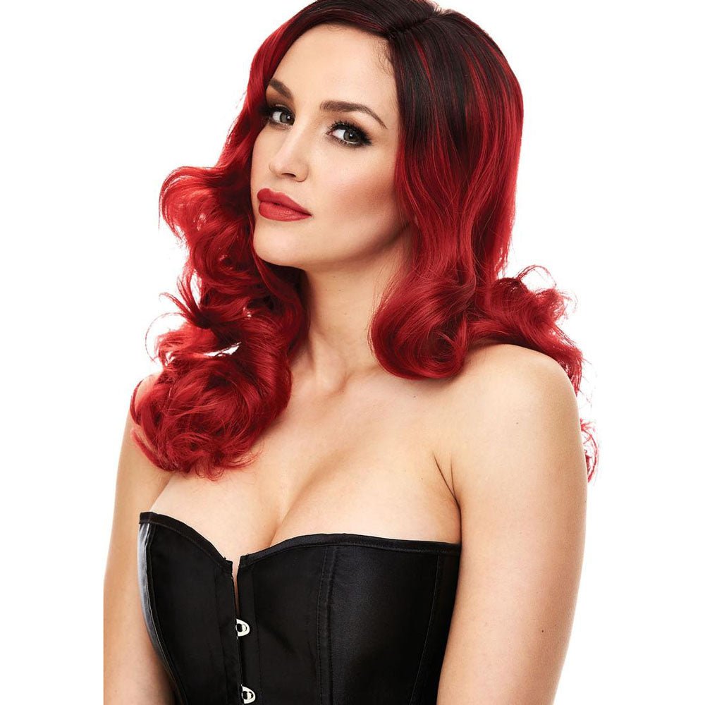 PLEASURE WIGS Candice - Red/Black - Red/Black Wig - silkandsin
