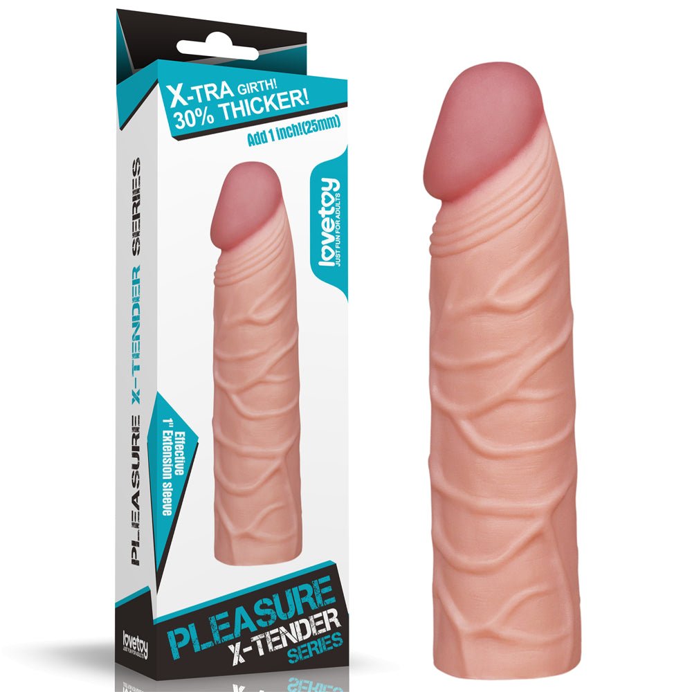 Pleasure X-Tender 1'' Sleeve - Flesh 2.5 cm (1'') Penis Extension Sleeve - Silk and Sin