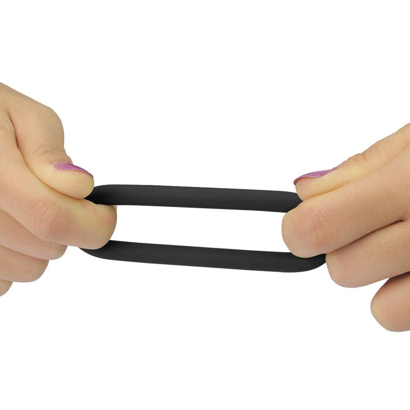 Power Plus Soft Silicone Snug Ring - Black Cock Rings - Set of 3 Sizes - Silk and Sin
