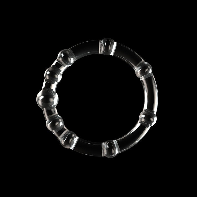 Power Plus Triple Beaded Ring Set - Clear Cock Rings - Set of 3 - Silk and Sin