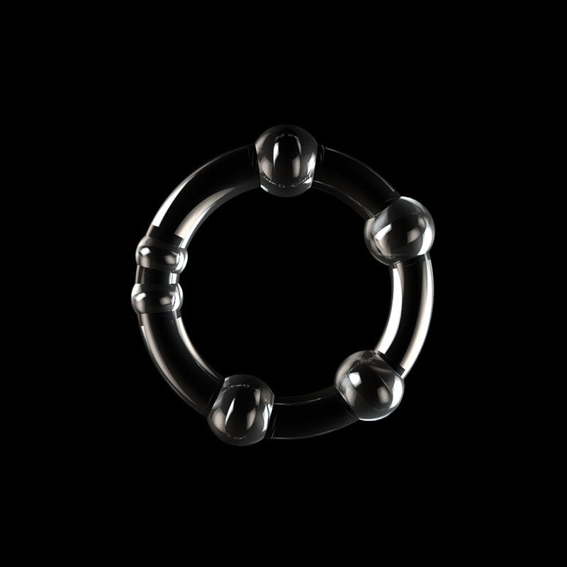 Power Plus Triple Beaded Ring Set - Clear Cock Rings - Set of 3 - Silk and Sin