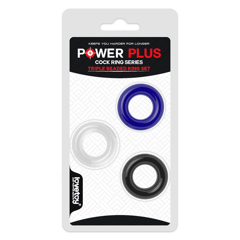 Power Plus Triple Donut Ring Set - Coloured Cock Rings - Set of 3 - Silk and Sin
