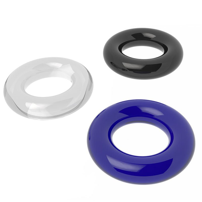 Power Plus Triple Donut Ring Set - Coloured Cock Rings - Set of 3 - Silk and Sin