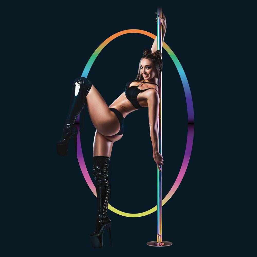 Power Pole Pro - Rainbow - Rainbow Chrome Dance Pole Kit - silkandsin