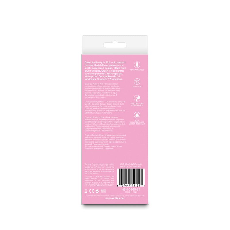 Pretty in Pink Crush - Pink - Pink 14.3 cm USB Rechargeable Vibrator - Silk and Sin