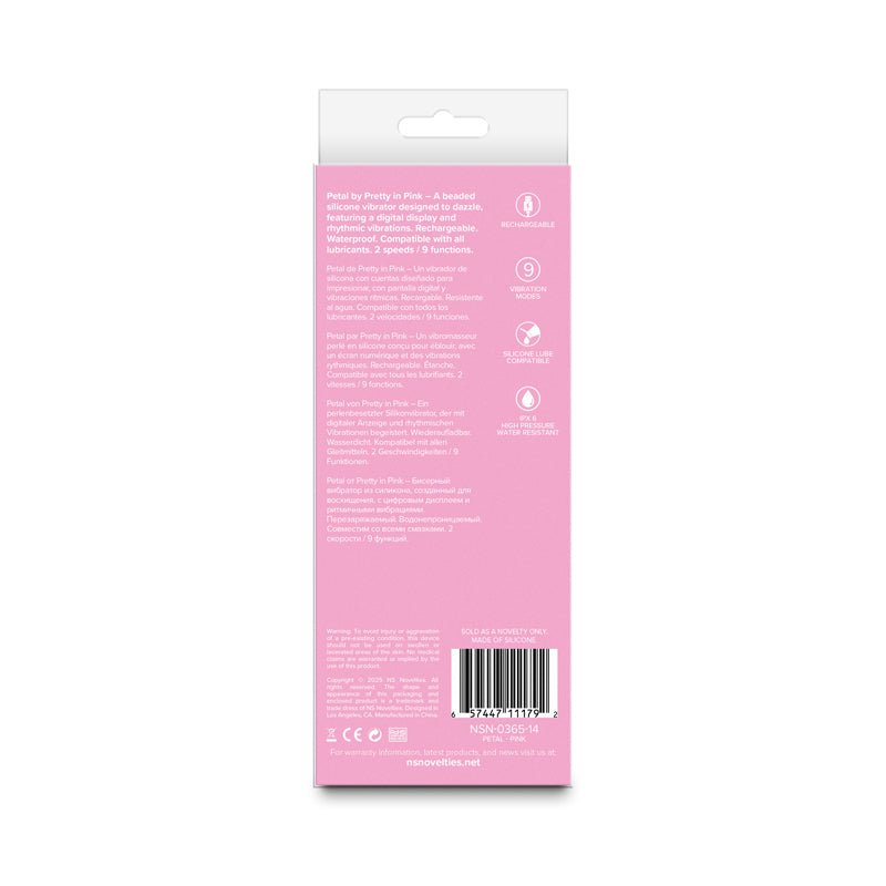 Pretty in Pink Petal - Pink - Pink 15.5 cm USB Rechargeable Vibrator - Silk and Sin