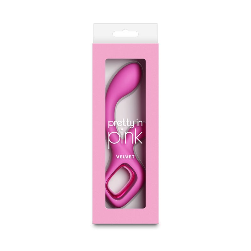 Pretty in Pink Velvet - Pink - Pink 18.7 cm USB Rechargeable Rabbit Vibrator - Silk and Sin