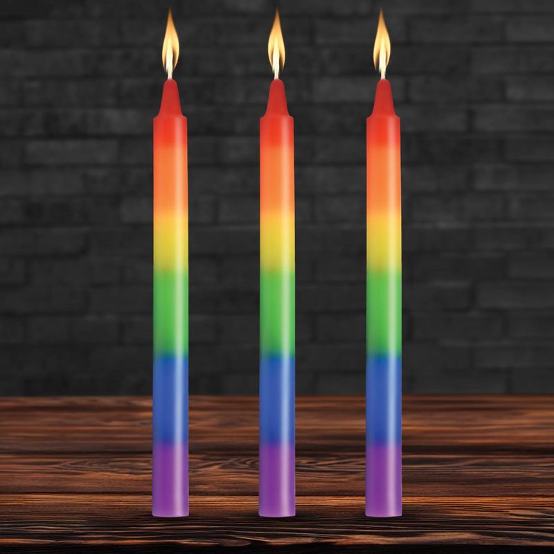 Pride Candles Rainbow Drip Candle 3 Pc - Silk and Sin