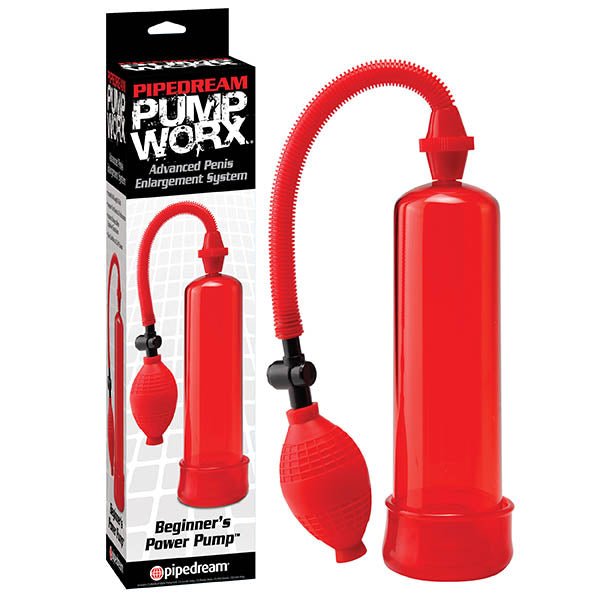 Pump Worx Beginner's Power Pump - Red Penis Pump - silkandsin