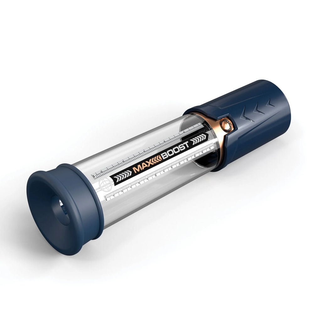 Pump Worx Max Boost - Blue - Blue Penis Pump - silkandsin