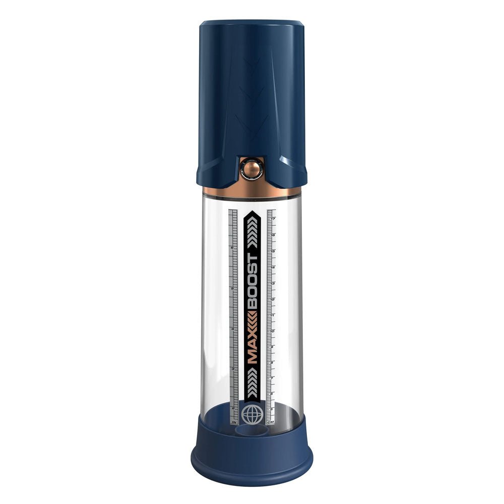 Pump Worx Max Boost - Blue - Blue Penis Pump - silkandsin
