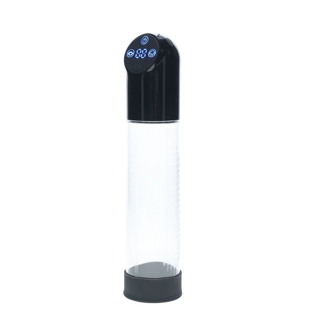 PUMPED Automatic Waterproof Pump - Black - Black/Clear USB Rechargeable Automatic Penis Pump - silkandsin