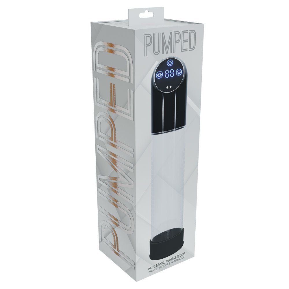 PUMPED Automatic Waterproof Pump - Black - Black/Clear USB Rechargeable Automatic Penis Pump - silkandsin