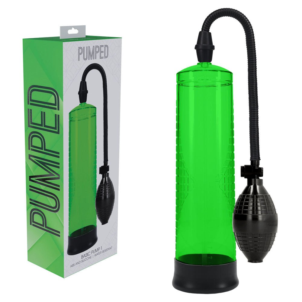 PUMPED Basic Pump 1 - Green - Green Penis Pump - silkandsin