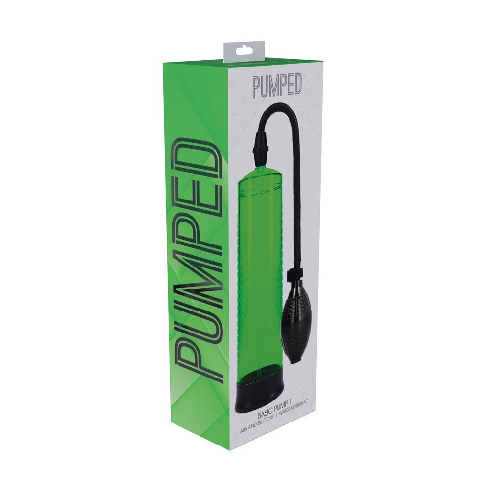 PUMPED Basic Pump 1 - Green - Green Penis Pump - silkandsin