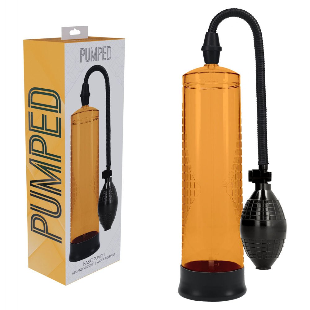PUMPED Basic Pump 1 - Orange - Orange Penis Pump - silkandsin