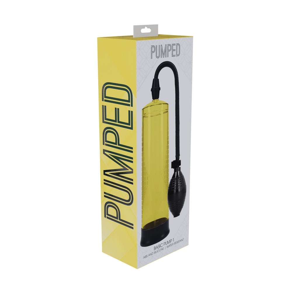 PUMPED Basic Pump 1 - Yellow - Yellow Penis Pump - silkandsin