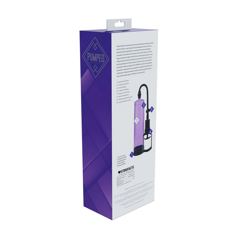 PUMPED Basic Pump 2 - Purple - Purple Penis Pump - silkandsin