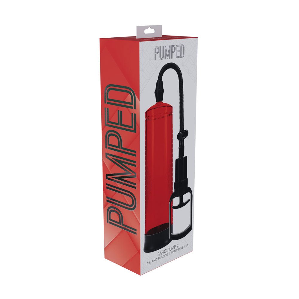 PUMPED Basic Pump 2 - Red - Red Penis Pump - silkandsin