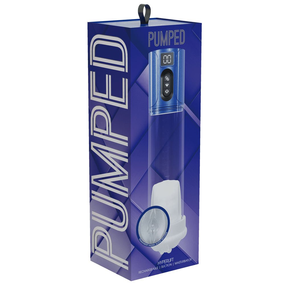 PUMPED HyperLift - Blue - Metallic Blue/Clear USB Rechargeable Auto Pump - silkandsin