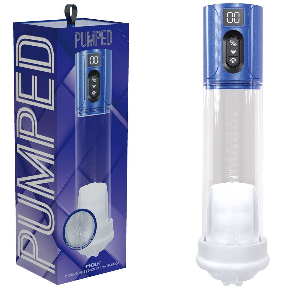 PUMPED HyperLift - Blue - Metallic Blue/Clear USB Rechargeable Auto Pump - silkandsin