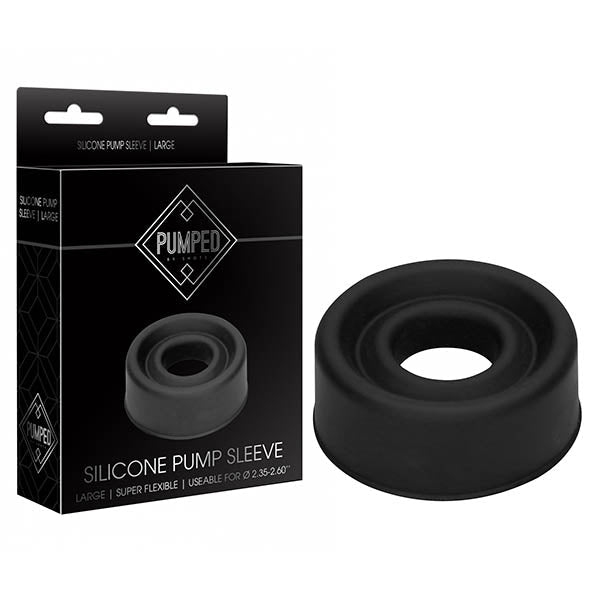 PUMPED Silicone Pump Sleeve - Black Large Penis Pump Sleeve - silkandsin