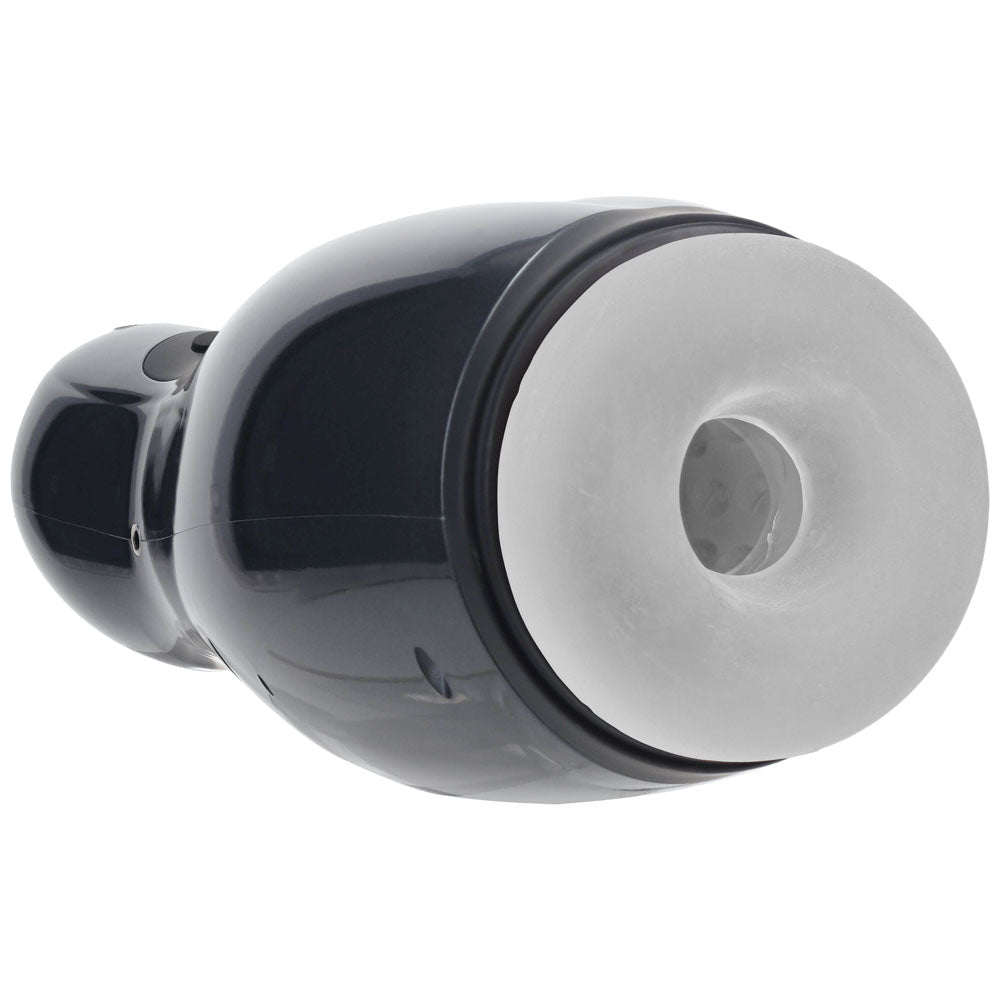 PUMPED Virtuo - Gunmetal - Gunmetal Grey/Clear USB Rechargeable Sucking And Vibrating Auto Masturbator - silkandsin
