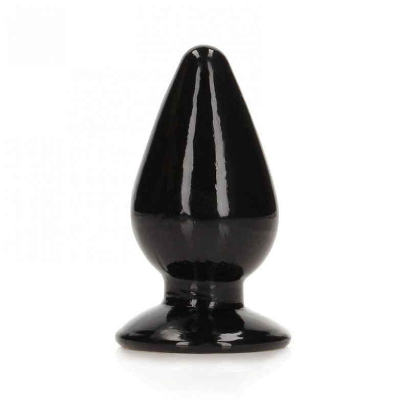 REALROCK 11.5 cm Anal Plug - Black - Black 11.5 cm (4.5'') Butt Plug - silkandsin