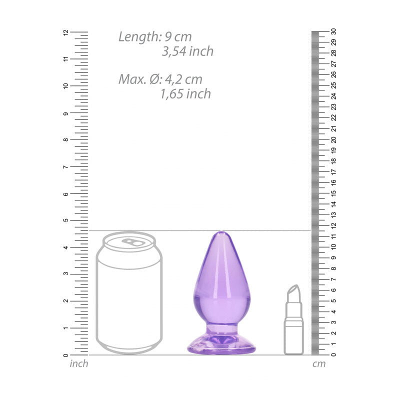 REALROCK 11.5 cm Anal Plug - Purple - Purple 11.5 cm (4.5'') Butt Plug - Silk and Sin