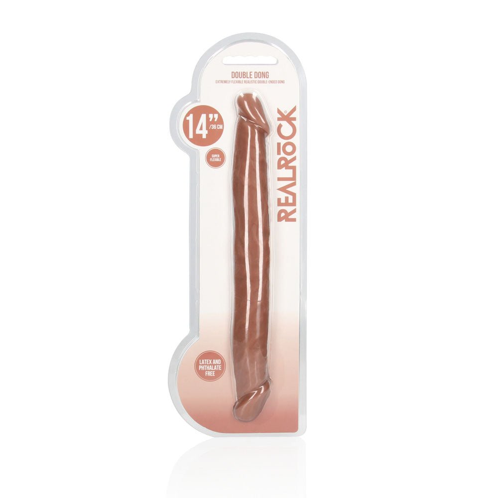 REALROCK 14'' Double Dildo - Tan 36 cm Double Dong - silkandsin