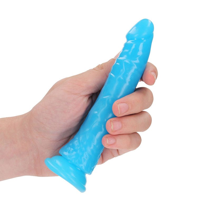 REALROCK 15.5 cm Slim Glow in the Dark Neon - Blue - Glow in Dark Blue 15.5 cm (6'') Dong - silkandsin