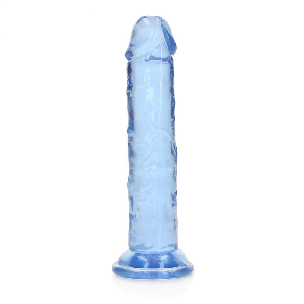REALROCK 15.5 cm Straight Dildo - Blue - Blue 15.5 cm (6'') Dong - silkandsin