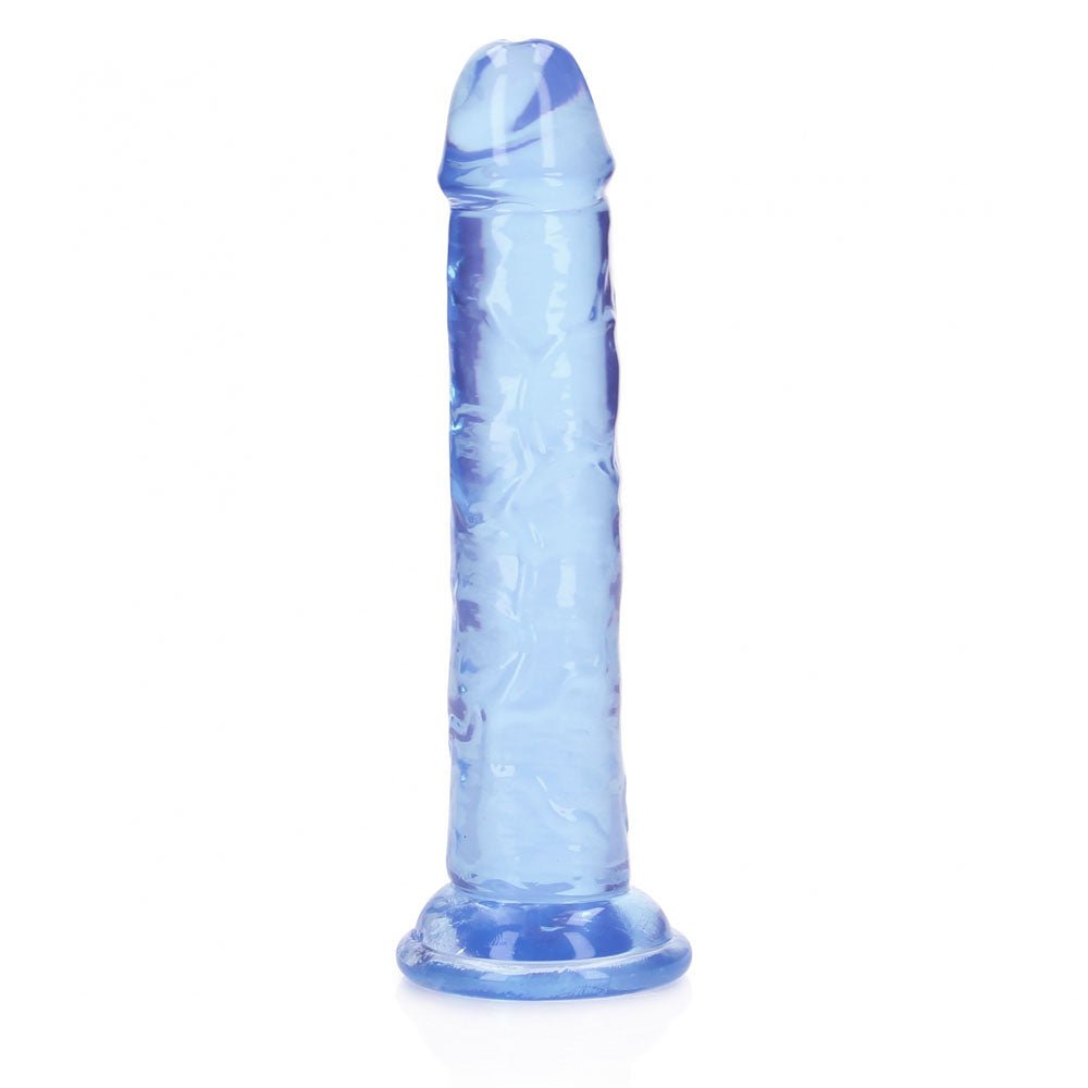 REALROCK 15.5 cm Straight Dildo - Blue - Blue 15.5 cm (6'') Dong - silkandsin