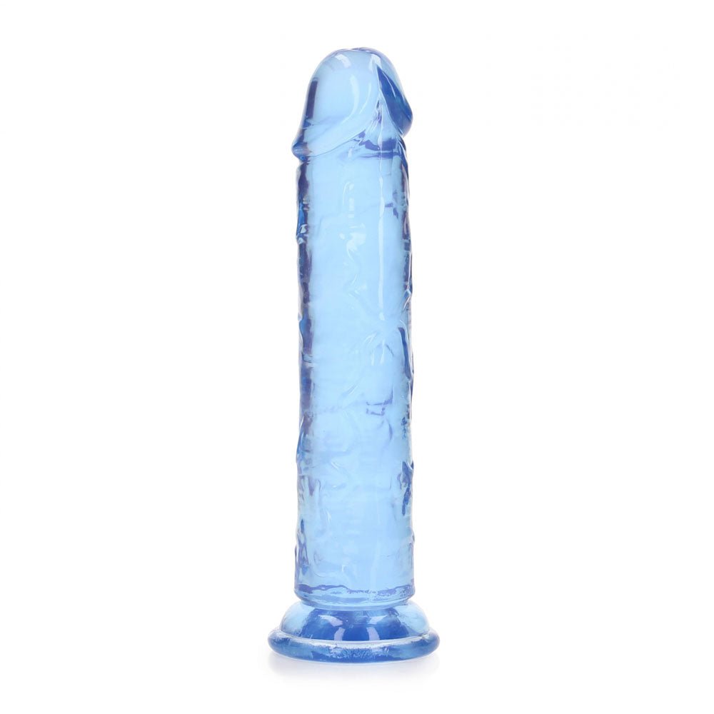 REALROCK 18 cm Straight Dildo - Blue - Blue 18 cm (7'') Dong - silkandsin