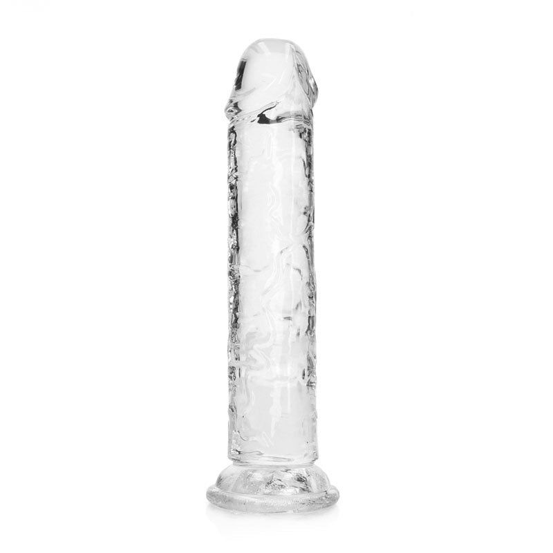 REALROCK 18 cm Straight Dildo - Clear - Clear 18 cm (7'') Dong - silkandsin