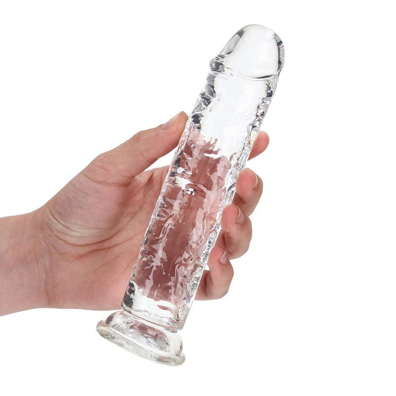 REALROCK 18 cm Straight Dildo - Clear - Clear 18 cm (7'') Dong - silkandsin
