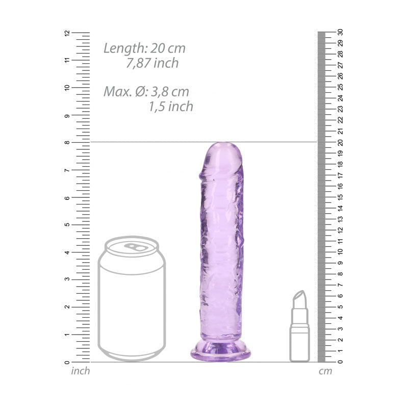 REALROCK 18 cm Straight Dildo - Purple - Purple 18 cm (7'') Dong - silkandsin
