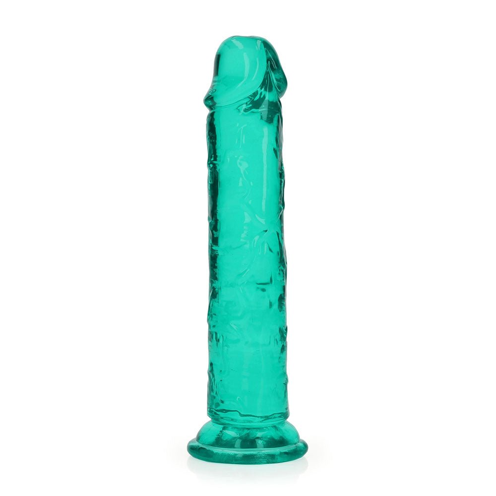 REALROCK 18 cm Straight Dildo - Turquoise - Turquoise 18 cm (7'') Dong - silkandsin