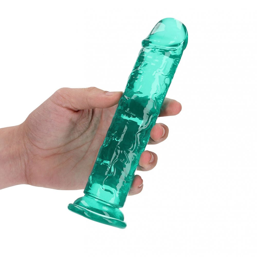 REALROCK 18 cm Straight Dildo - Turquoise - Turquoise 18 cm (7'') Dong - silkandsin