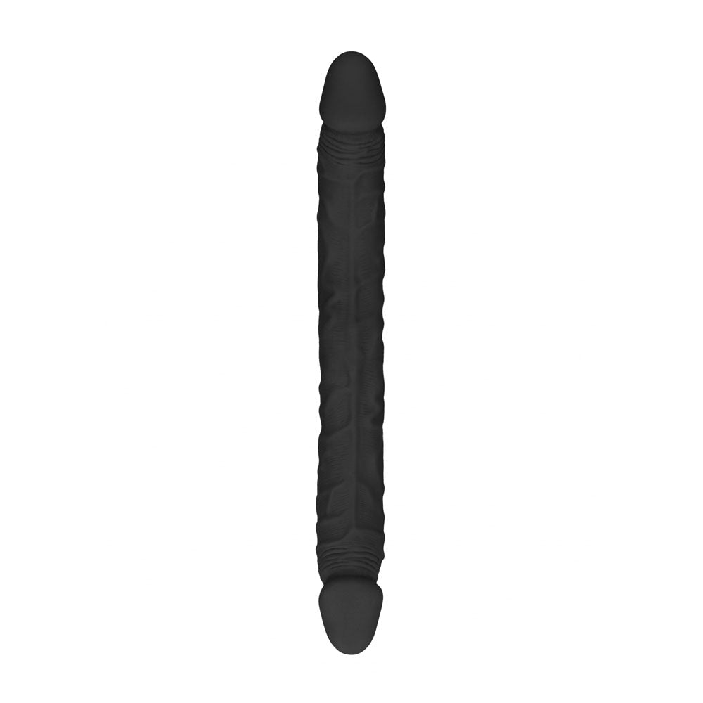 REALROCK 18'' Double Dildo - Black - Black 46 cm Double Dong - silkandsin