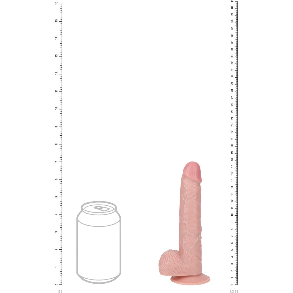 REALROCK 18cm Vibrating Cock + Balls - Flesh - Flesh 17.8 cm (7'') USB Rechargeable Vibrating Dong - silkandsin