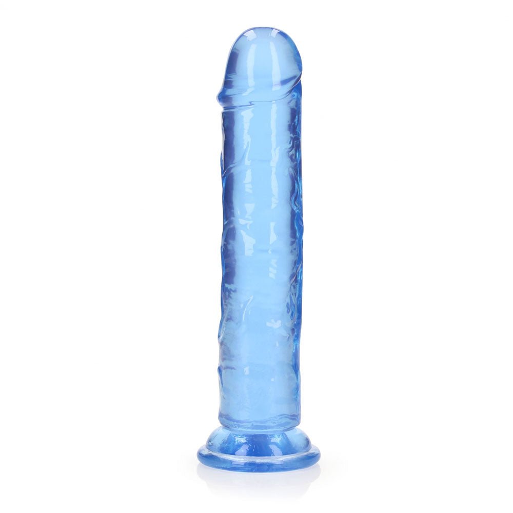 REALROCK 20 cm Straight Dildo - Blue - Blue 20 cm (8'') Dong - silkandsin