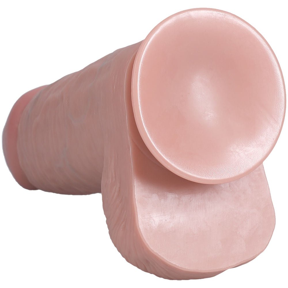 REALROCK 20cm Extra Thick Dildo with Balls - Flesh - Flesh 20 cm (8'') Extra Thick Dong - Silk and Sin