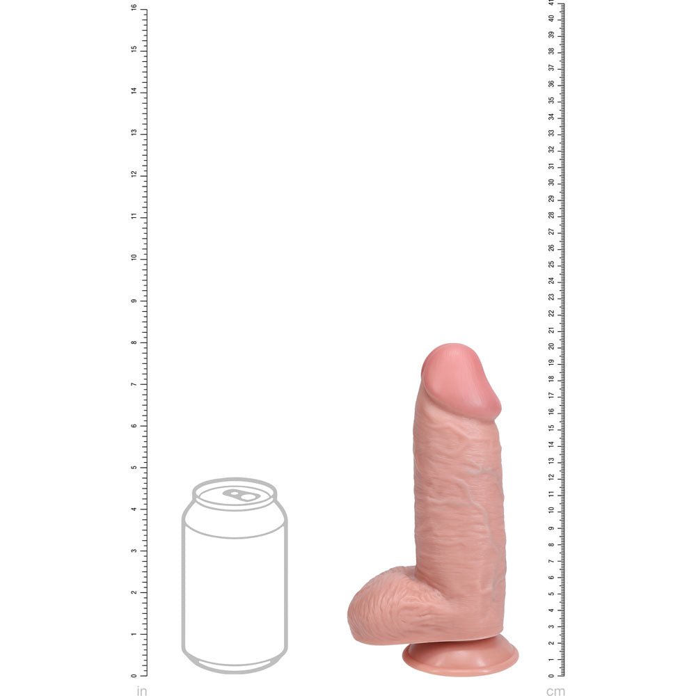 REALROCK 20cm Extra Thick Dildo with Balls - Flesh - Flesh 20 cm (8'') Extra Thick Dong - Silk and Sin