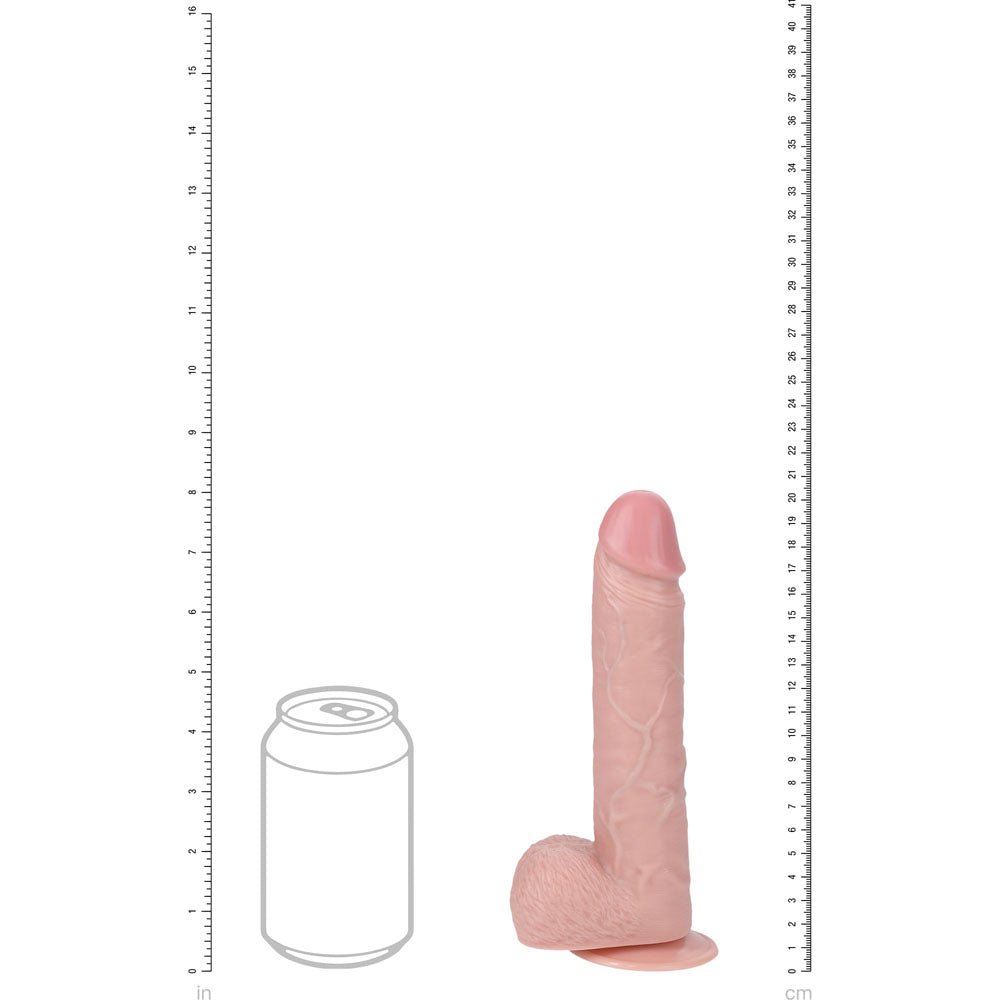 REALROCK 20cm Vibrating + Thrusting Cock with Balls - Flesh - Flesh 20.3 cm (8'') USB Rechargeable Vibrating and Thrusting Dong - Silk and Sin